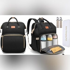 Debug Baby Large Diaper Bag with Changing Station Backpack Unisex Black NWOT